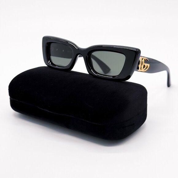 NEW GUCCI GG1827S 001 SHINY BLACK WOMEN SUNGLASSES GUCCI - Picture 1 of 12